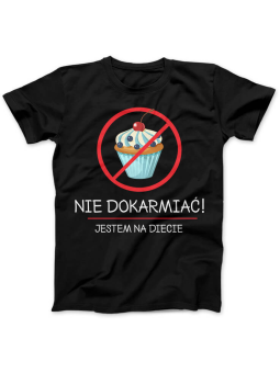 Koszulka Koszulka Damska Jestem na Diecie Czarna - Śmieszne T-Shirty z Nadrukami ?