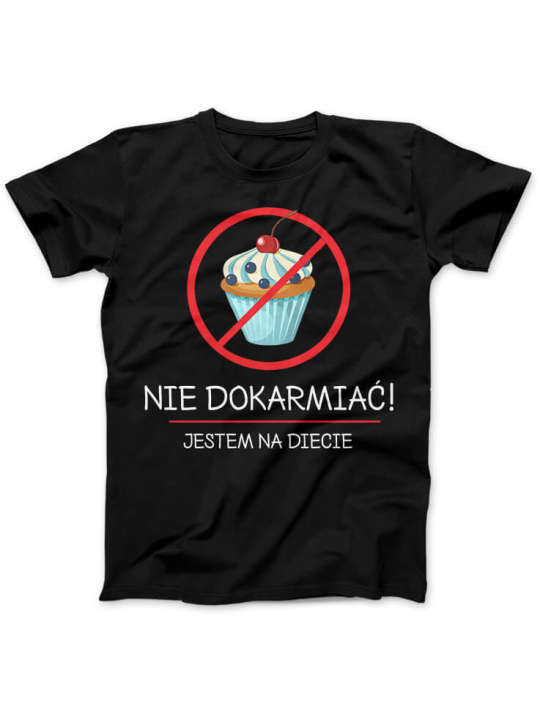 Koszulka Koszulka Damska Jestem na Diecie Czarna - Śmieszne T-Shirty z Nadrukami ?