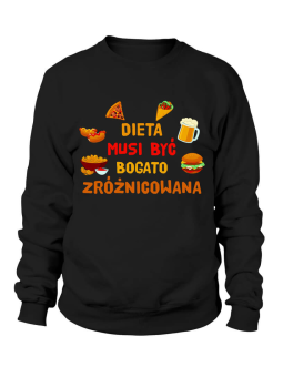 Bluza Damska Dieta musi być Bogato Zróżnicowana - Śmieszne T-Shirty z Nadrukami ?