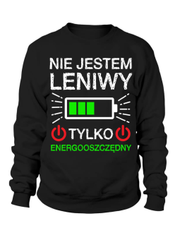 Bluza Męska Jestem Energooszczędny - Śmieszne T-Shirty z Nadrukami ?