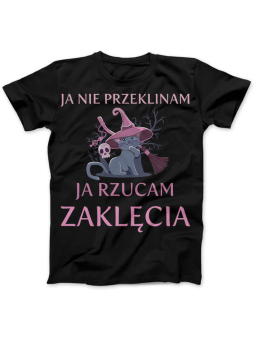 Koszulka - Rzucam Zaklęcia, Ja Nie Przeklinam dla Przyjaciółki na Prezent ⋆ HiPanda.pl