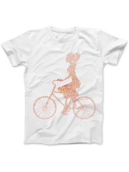 Koszulka Koszulka Damska Dziewczyna z rowerem Biała - Śmieszne T-Shirty z Nadrukami ?