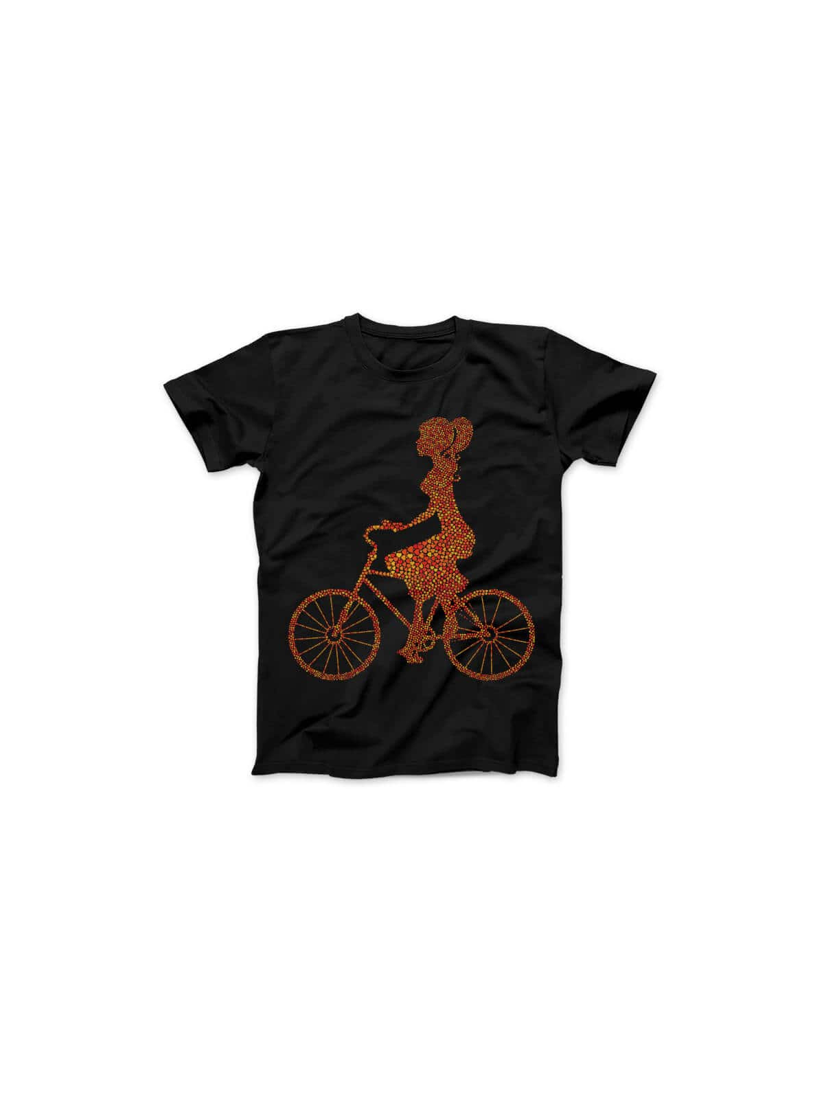 Koszulka Koszulka Damska Dziewczyna z rowerem Czarna - Śmieszne T-Shirty z Nadrukami ?