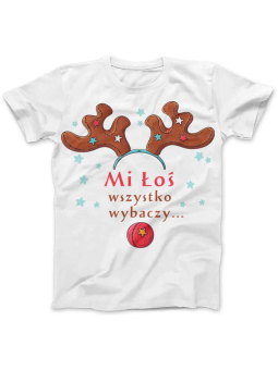 Koszulka Koszulka Damska Mi Łoś wszystko wybaczy Biała - Śmieszne T-Shirty z Nadrukami ?