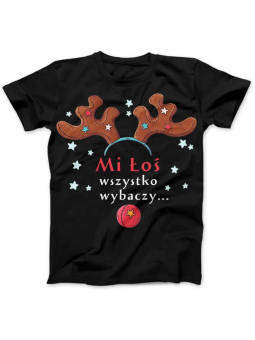 Koszulka Koszulka Damska Mi Łoś wszystko wybaczy Czarna - Śmieszne T-Shirty z Nadrukami ?