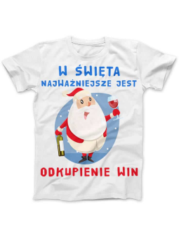 Koszulka Koszulka Damska Odkupienie Win Biała - Śmieszne T-Shirty z Nadrukami ?