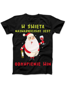 Koszulka Koszulka Damska Odkupienie Win Czarna - Śmieszne T-Shirty z Nadrukami ?
