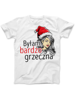 Koszulka Koszulka Damska Byłam bardzo grzeczna Biała - Śmieszne T-Shirty z Nadrukami ?