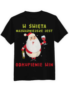 Koszulka Koszulka Męska Odkupienie Win Czarna - Śmieszne T-Shirty z Nadrukami ?