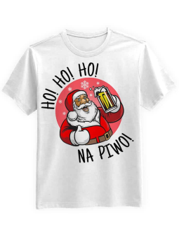 Koszulka Koszulka Męska Ho Ho Ho na Piwo! Biała - Śmieszne T-Shirty z Nadrukami ?