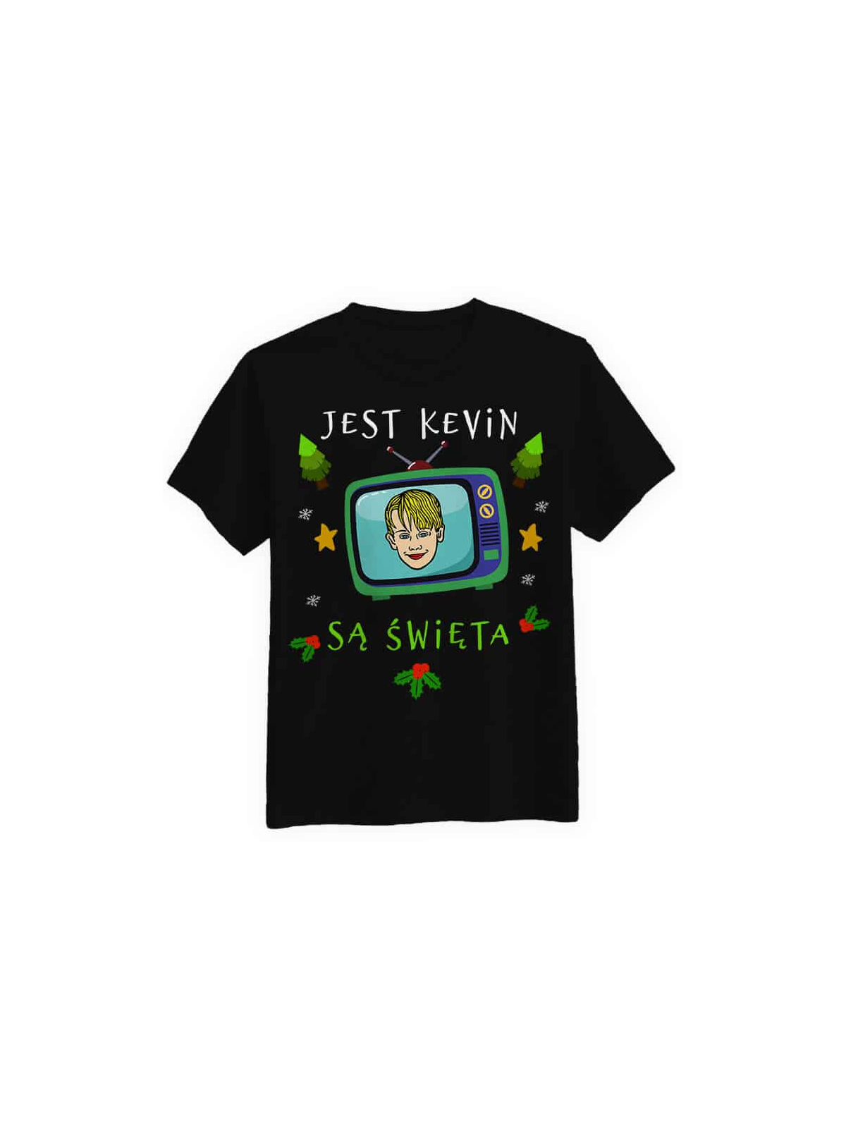 Koszulka Koszulka Męska Jest Kevin są Święta Czarna - Śmieszne T-Shirty z Nadrukami ?