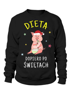 Bluza Męska Dieta po Świętach - Śmieszne T-Shirty z Nadrukami ?