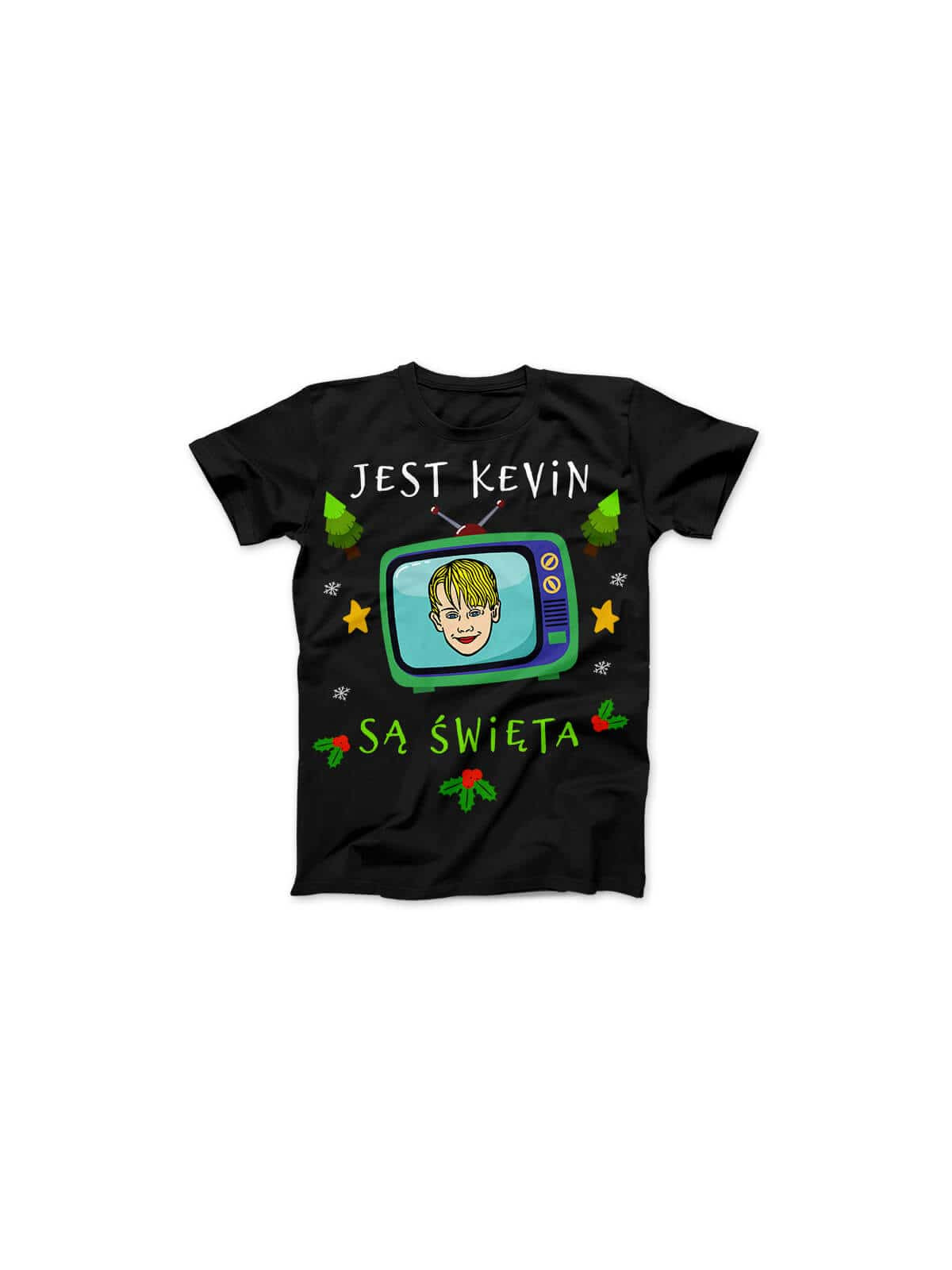 Koszulka Koszulka Damska Jest Kevin są Święta Czarna - Śmieszne T-Shirty z Nadrukami ?