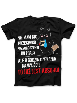 Koszulka Koszulka Damska Osiem godzin w pracy Czarna - Śmieszne T-Shirty z Nadrukami ?