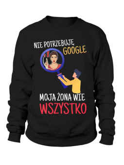 Bluza Męska Nie potrzebuję Google - Śmieszne T-Shirty z Nadrukami ?