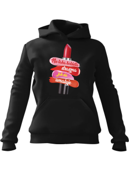 Bluza Damska z kapturem Nie Taka Kobieta Straszna, Jak Się Umaluje Czarna - Modna Odzież z Nadrukami ?