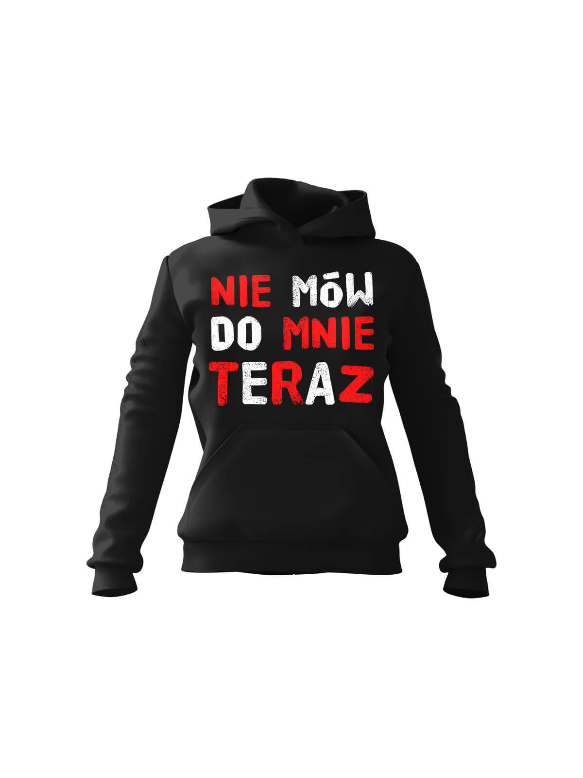 Bluza Damska z kapturem Nie mów do mnie teraz Czarna - Modna Odzież z Nadrukami ? Bluza Damska z kapturem Nie mów do mnie teraz Czarna - Modna Odzież z Nadrukami ?