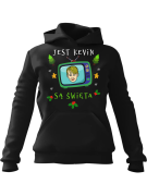 Bluza Damska z kapturem Jest Kevin są Święta Czarna - Modna Odzież z Nadrukami ?