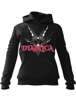 Bluza Damska z kapturem Diablica Czarna - Modna Odzież z Nadrukami ?