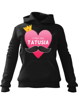 Bluza Damska z kapturem Córeczka Tatusia Czarna - Modna Odzież z Nadrukami ?