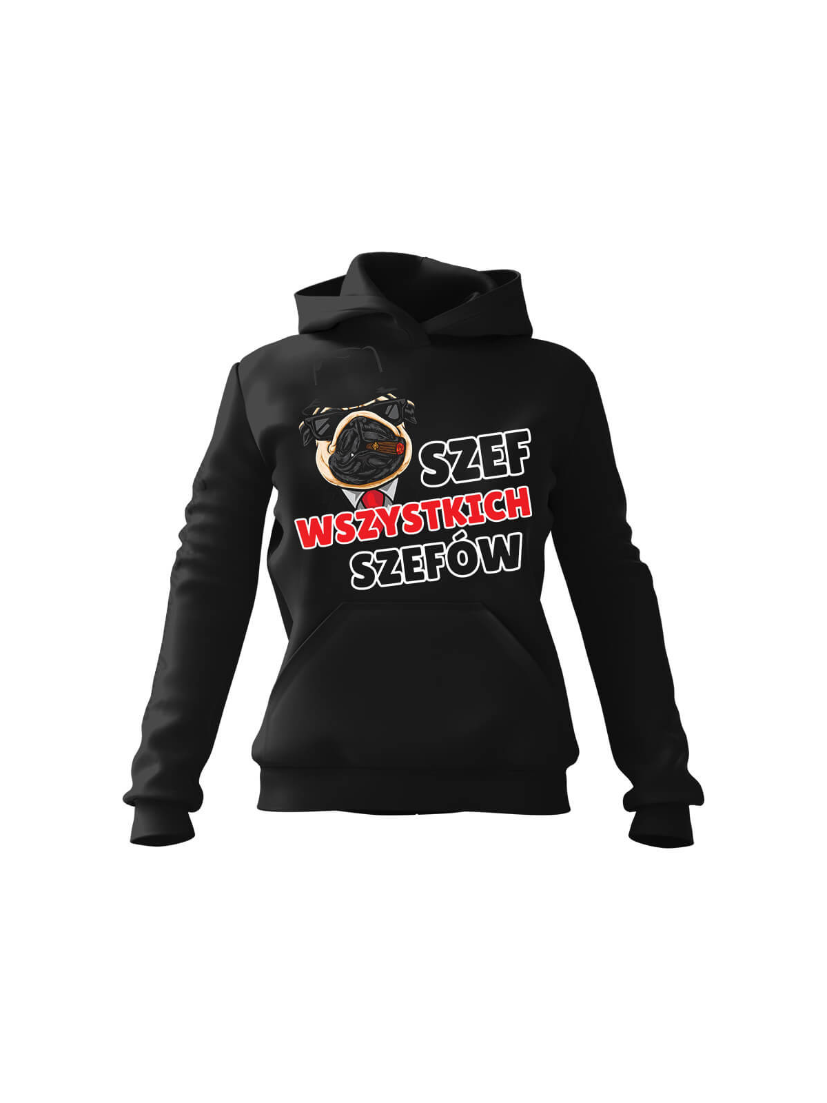 Bluza Męska z kapturem Szef wszystkich szefów Czarna - Śmieszne T-Shirty z Nadrukami ?