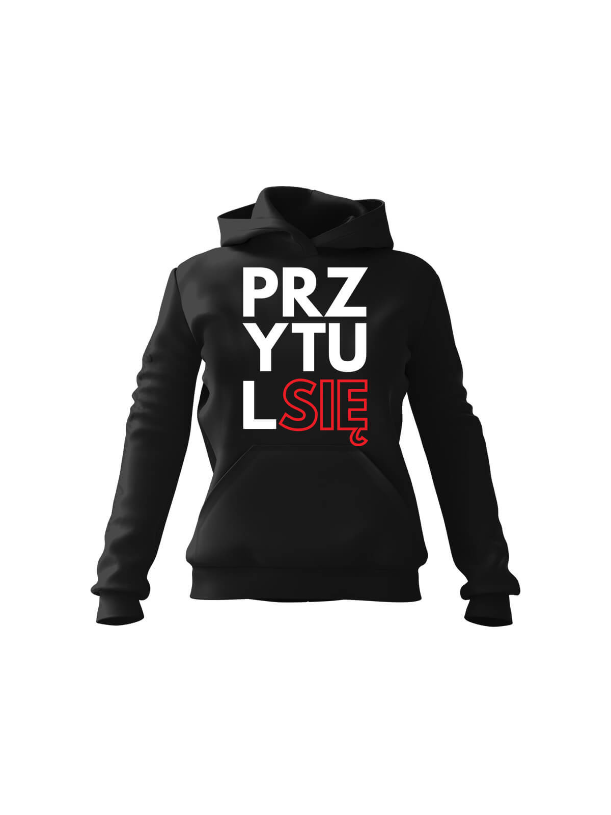 Bluza Męska z kapturem Przytul się Czarna - Śmieszne T-Shirty z Nadrukami ?