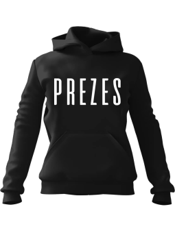 Bluza Męska z kapturem Prezes Czarna - Śmieszne T-Shirty z Nadrukami ?