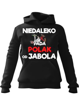 Bluza Męska z kapturem Niedaleko Pada Polak od Jabola Czarna - Śmieszne T-Shirty z Nadrukami ?