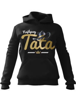 Bluza Męska z kapturem Najlepszy Tata Czarna - Śmieszne T-Shirty z Nadrukami ?