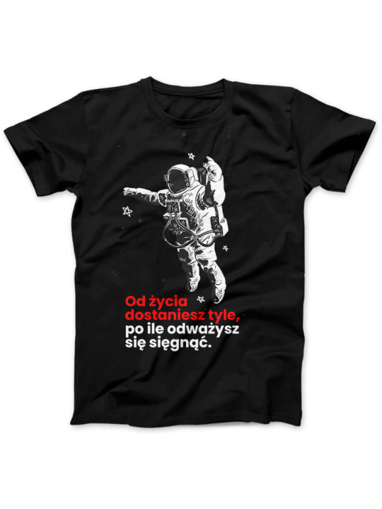 Koszulka Koszulka Damska Od Życia Dostaniesz Czarna - Śmieszne T-Shirty z Nadrukami ?