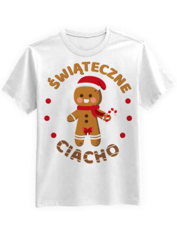 Koszulka Koszulka Męska Świąteczne Ciacho Biała - Śmieszne T-Shirty z Nadrukami ?