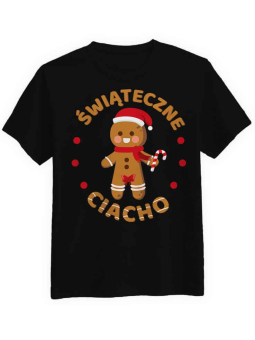 Koszulka Koszulka Męska Świąteczne Ciacho Czarna - Śmieszne T-Shirty z Nadrukami ?