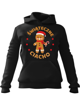 Bluza Męska z kapturem Świąteczne Ciacho Czarna - Śmieszne T-Shirty z Nadrukami ?