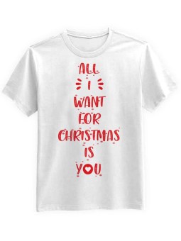 Koszulka Koszulka Męska All I Want For Christmas Is You Biała - Śmieszne T-Shirty z Nadrukami ?