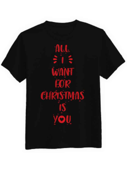 Koszulka Koszulka Męska All I Want For Christmas Is You Czarna - Śmieszne T-Shirty z Nadrukami ?