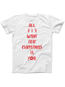 Koszulka Koszulka Damska All I Want For Christmas Is You Biała - Śmieszne T-Shirty z Nadrukami ?