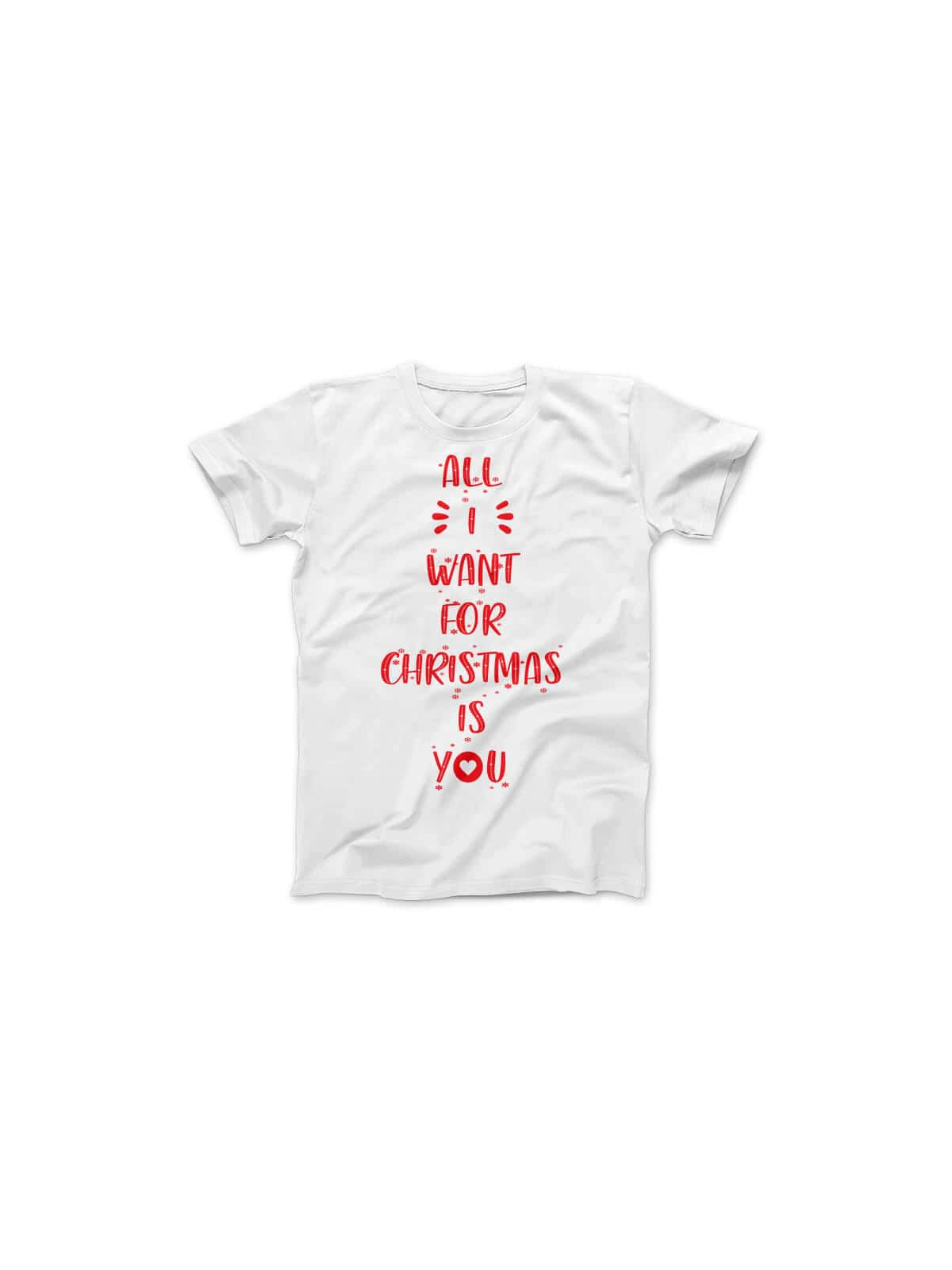 Koszulka Koszulka Damska All I Want For Christmas Is You Biała - Śmieszne T-Shirty z Nadrukami ?