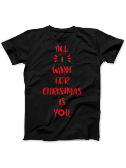 Koszulka Koszulka Damska All I Want For Christmas Is You Czarna - Śmieszne T-Shirty z Nadrukami ?