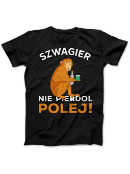 Koszulka Koszulka Męska Szwagier Polej Nosacz Czarna - Śmieszne T-Shirty z Nadrukami ?