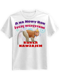 Koszulka Koszulka Męska Nosacz na Nowy Rok Biała - Śmieszne T-Shirty z Nadrukami ?
