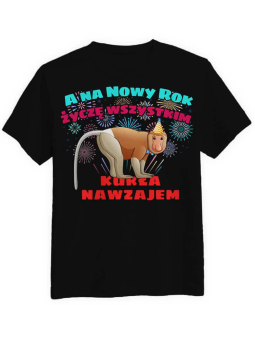 Koszulka Koszulka Męska Nosacz na Nowy Rok Czarna - Śmieszne T-Shirty z Nadrukami ?