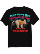 Koszulka Koszulka Męska Nosacz na Nowy Rok Czarna - Śmieszne T-Shirty z Nadrukami ?