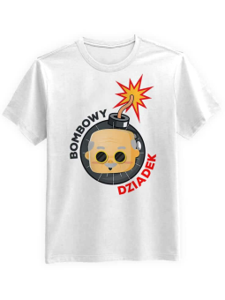 Koszulka Koszulka Męska Bombowy Dziadek Biała - Prezent na Dzień Dziadka ?