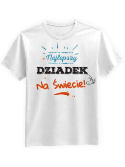 Koszulka Koszulka Męska Najlepszy Dziadek na Świecie Biała - Prezent na Dzień Dziadka ?
