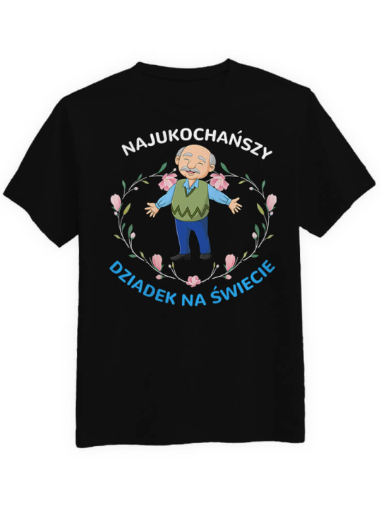 Koszulka Koszulka Męska Najukochańszy dziadek na świecie Czarna - Prezent na Dzień Dziadka ?
