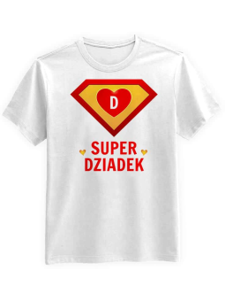 Koszulka Koszulka Męska Super Dziadek Biała - Prezent na Dzień Dziadka ?