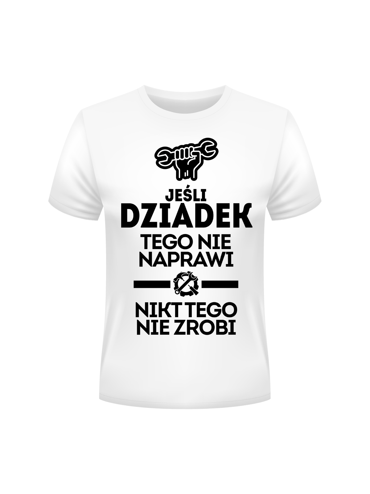Koszulka Koszulka Męska Jeśli Dziadek Tego Nie Naprawi Biała - Prezent na Dzień Dziadka ?