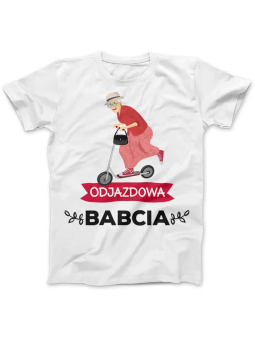 Koszulka Koszulka Damska Odjazdowa Babcia Biała - Śmieszne T-Shirty z Nadrukami ?