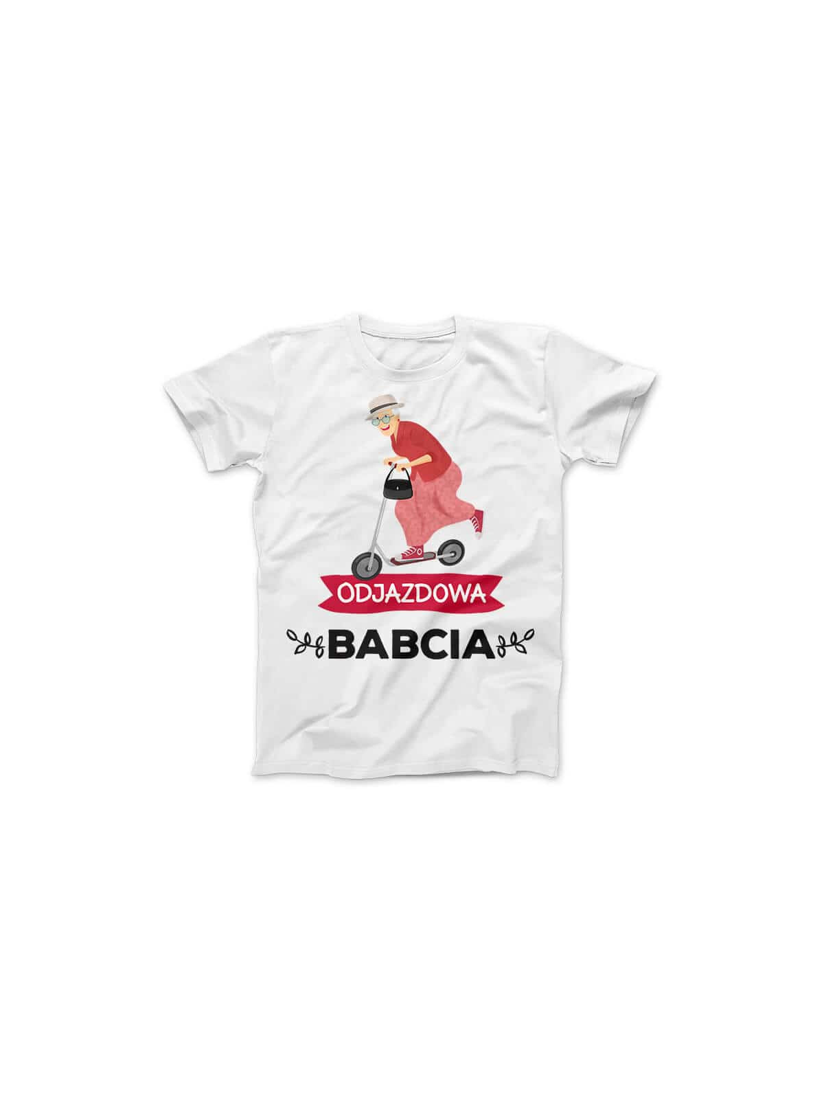 Koszulka Koszulka Damska Odjazdowa Babcia Biała - Śmieszne T-Shirty z Nadrukami ?