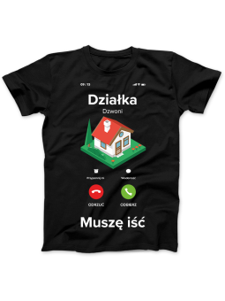 Koszulka Koszulka Damska Działka Dzwoni Czarna - Prezent na Dzień Babci ?